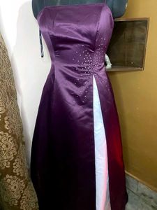 Long Flared Ball Gown Rhinestone Y2k Retro