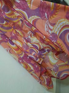Up Down Floor Length Kurta (Orange &amp; Purple)