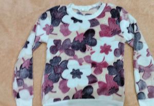 Floral Print Fuzzy Top