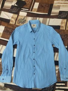 Brand New Blue Textured Shirt By Campus Sutra