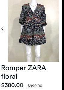 ZARA Floral Print Jumpsuit, Casual Playsuit