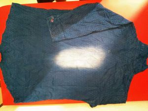 Blue Patterned Button-Down Shirt