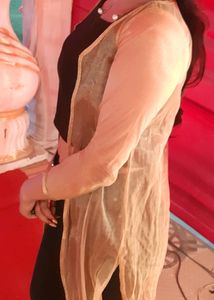 navratri net stiched golden jecket