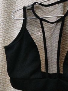 Shein Black Mesh Crop Top