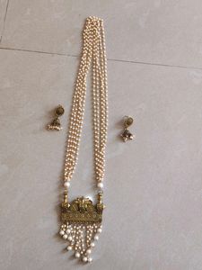 Pearl Necklace and Earring Set