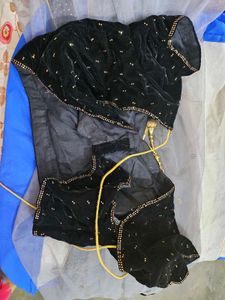 Black Velvet Lehenga Embellished Design