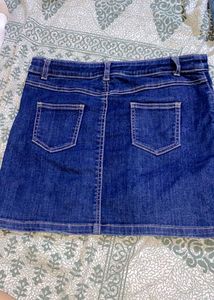 Embroidered Denim Mini Skirt