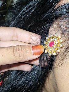 Pearl Necklace &amp; Earring  Set chopper light golden