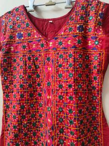 Mirror Work Embroidery Kurti