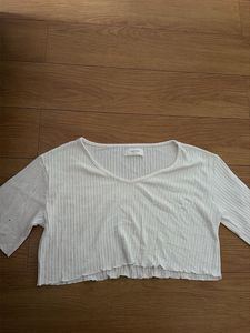 Ribbed White Crop Top