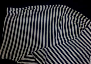Striped Top with Lace Collar