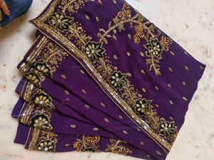 Heavy Stones Work Saree 😍