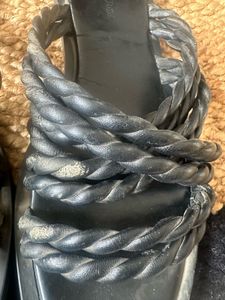 Massimo Dutti Braided Black Sandals UK 7