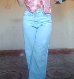 Light Wash Wide Leg Jeans