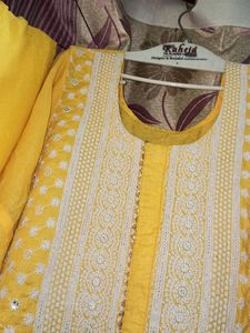 New Kurti And Palazo With Duptta Set 💛