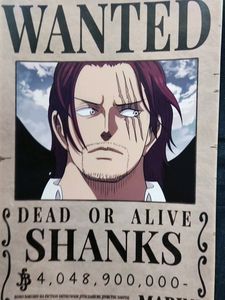 One Piece Shanks Wanted Poster
