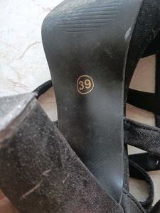 Black Tie-Up Heels