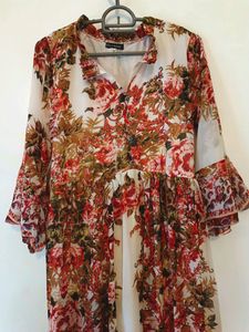 🥀Floral Printed Korean Dress 😍🫰👗