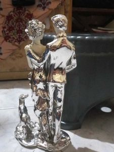 Silver Wedding Couple Figurine
