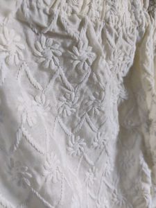 White Embroidered Plazzo pant