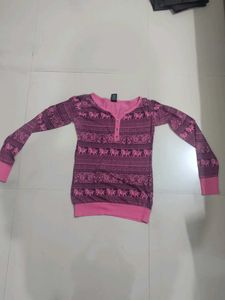Elephant Print Long Sleeve Top