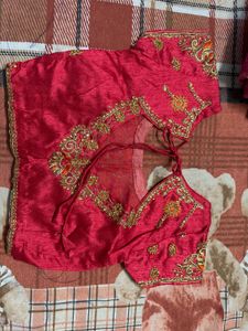 Red Heavy Blouse And Saree