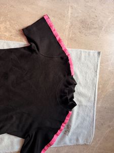 Black Top with Pink Stripe