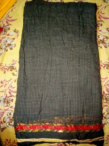 Elegan black cotton saree