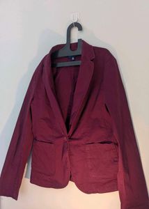 Maroon /burgundy fitted blazer For Women