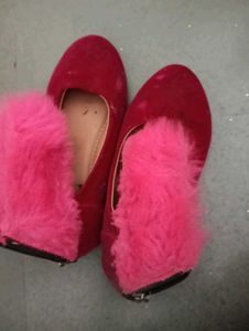 Red Furry Ballerinas