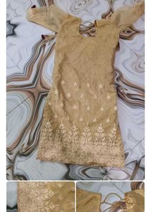 Golden Embroidered Kurta Set