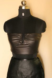 Zara Chocolate Brown Leather Corset Like Top