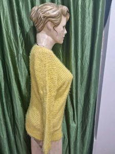 Yellow Fuzzy Knit Sweater