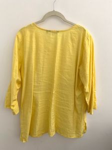 Yellow Embroidered Tunic Top