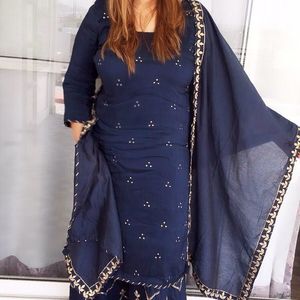 Blue Embroidered Kurta Set