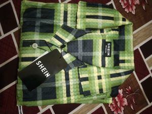 Shein Green Plaid Shirt