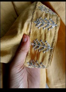 golden color kurti set