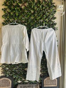 White Embroidered Kurta Set