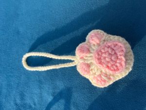 Cute Crochet Cat Paw Keychain