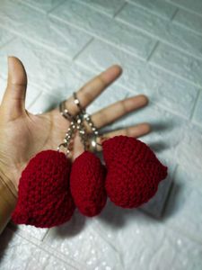 Red Crochet Keychains 1 ps