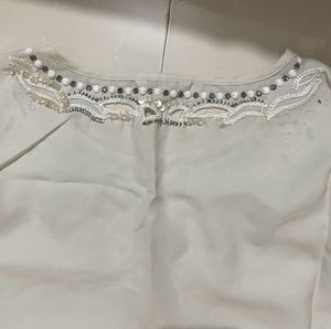 Embroidered Beaded Neck For Stylish Look
