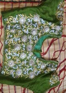 New saree with stiched blouse💛