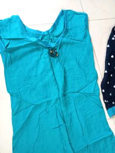 Blue Heart Print Dress with Jacket