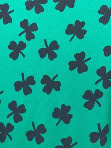 Lucky Clover Leaf White Collar T-shirt For Women