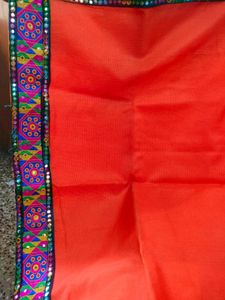 Orange Embroidered Saree