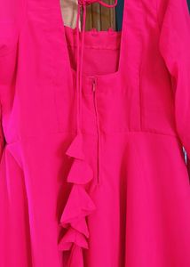 Pink soild plain anarkali