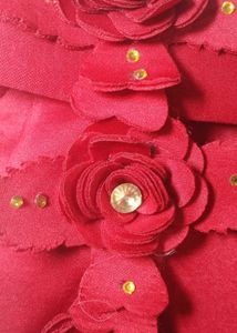 Maroon Floral Party Dress