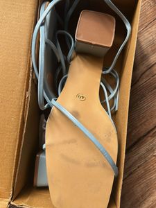 Blue heeled Tie-up Sandals