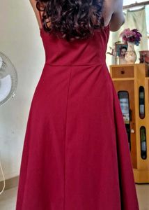 A-Line MIDI Maroon Dress