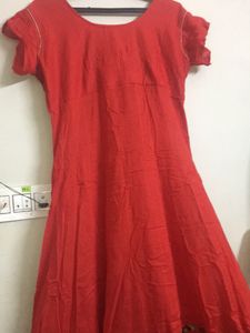 Red Anarkali Only Top Pant Dupatta Not Included